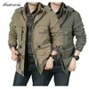 Dimusi Men's Jackets Casual Outwear Caminhadas Windbreaker Casacos com capuz Moda Army Cargo Bomber Jaquetas Mens Roupas 211105
