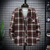 Men's Casual Shirts 2021 Autumn Fashion Double Plaid Printed Long Sleeve Shirt Classic Quality Business Professional Workwear300S