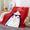 Juldekorationer Merry Flannel Blanket Gift för Girl Boys Tonåringar 3D Print Kids Vuxna Quilts Soffa Heminredning Mjukt År Party