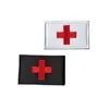 陸軍戦術医療救助フックとループファスナーの赤十字パッチ布の軍事戦争刺繍入りカスタムバッグステッカー兵士バッジアップリケ