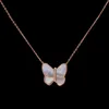 złota biżuteria z białym łożyskiem motyla z diamentowym miedzianym plastowanym różowym złotym naszyjnikiem