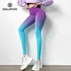 SALSPOR Taille Haute Push Up Sport Leggings Femmes Graduale Super Extensible Gym Workout Running Leggings Fitness 211216