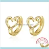 Hoop JewelryHoop Hie 100% 925 Sterling Sier Hollow Heart Ear Cuff Clip op oorbellen voor vrouwen meisje zonder piercing oordingen sieraden ds7611