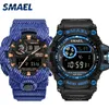 Watch Set Military Mens Smael Klockor Vattentät Stop Clock Running Clock Sets 8001 8010 Reloj Mujer Mens Klockor Luxry Brand Q0524