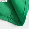 Zevity Женщины просто твердые зеленые цветные карманы повседневные прямые брюки женские шикарные эластичные талии зашнуровать лето длинные брюки P1116 210603