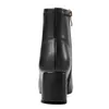 Couro Genuine High High Heel Ankle Botas Mulheres Sapatos Quadrado Toe The The Beels Curto Zíper Feminino Inverno Preto 210517