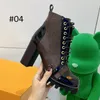 High heeled Martin boots Autumn winter Coarse heel women shoes Desert Boot 100% real leather zipper letter Lace up Fashion lady Heels Large size 35-41-42 US11-42 With box