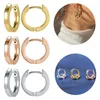 Hoop Huggie AOEDEJ Einfacher Stil Ohrring Kupfer Rund Für Frauen Mädchen Rose Gold Splitter Farbe Baumeln Kleine Kreis Ohrringe