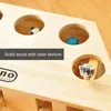 Wood Cat Hit Gophers Toys Interactive Catch Mouse Game Machine Tease Whack-a-Mouse Cat Teaser Toy 210929