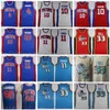 Retro Basketball Vintage 33 Grant Hill Jersey 11 Isiah Thomas 40 Bill Laimbeer 10 Dennis Rodman 4 Joe Dumars Blue White Red Beige