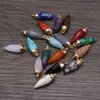 Pendel Chakra Stein Anhänger Heilung Kristall Reiki Charms für Halskette Schmuckherstellung Amethyst Rosenquarz Perlenspitze ACC