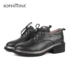 Sofitina Moda Solid Pompy Neutralne Wysokiej Jakości Prawdziwej Skóry Wygodne Kwadratowe Kwadratowe Obuwie Obuwie Kobiet Pompy SC566 210513