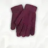 Espesas guantes de invierno cálidos tejidos elásticos guantes de dedo sólido de color sólido