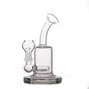 1шт стакан стекла Bong Курение водопроводных труб для ледяных ловцов 6inch Recycler Ashcatcher Bong с неценным гвоздиком и 14 мм стеклянные масляные трубы горелки