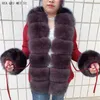 fur cardigan real coat natural knitted sweaters s racoon vest women 210925