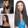 AAA5 Brazilian Black Long Silky Straight Full Wigs Human Hair Heat Resistant Glueless Synthetic Lace Front Wig for Fashion Women 35cm-65cm