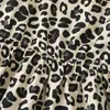 Flickans klänningar 2022 Autumn Winter Toddler Kids Clothes Baby Girls Casual Long Sleeped Leopard Print Ruffle Dress Girl