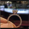 バンドドロップデリバリー2021レディースデザイナーリングロマンチックなジルコン輝く丸石の結婚式のブライダルファッションジュエリー婚約指輪の女性IG