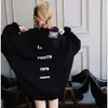 Women Letter Print Hoodie Fashion Thick Sweatshirts Long Sleeve Loose Streetwear Female Hooded Jumper Pullover Casual Tops2024