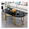 Small apartment home furniture oval coffee table modern minimalist living room low table Nordic light luxury creative imitation marble texture desk