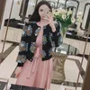 Kadınlar Zarif Ceket Kore Chic Sonbahar Kış Retro Üç Boyutlu Çiçek O Boyun Tek Sıra Uzun Kollu Coat 210506