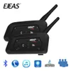 EJeas v6 walkie talkie pro bluetooth motorfiets intercom helm headset 6 renners 1200m communicator interphone prachtige winkelbox