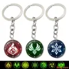 Luminous Gensshin Impact Gods Eye Vision Brelok Glow W Dark Glass Metal Brelok Moda Anime Talizman Mężczyźni Car Key Chains G1019