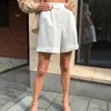 Colysmo Shorts décontractés femmes taille haute bouton de fermeture à glissière couleur unie lâche droite avec poches dames harajuku streetwear 210527