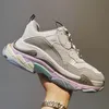 OG Paris 17fw Triple s Casual Chaussures pour Homme Femme Designer de Luxe Plateforme Sneakers Bleu Marine Neon Vert Noir Blanc Voile Beige Rose Plat Vieux Papa Baskets Mode