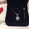 INS Top Sell Heart Pendant Luxury Jewelry Real 925 Sterling Silver Pear Cut White Topaz Cz Diamond Gemstones Lucky Party Women Wed284o