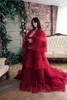 Chic Ruffles Women Sleepwear Maternity Photography Tiered V Neck Long Sleeve Nightdress For Pregnant Fancy Party Evening Dress Gowns