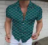 Extravagant Designer Sommar Tracksuit Blouse Shirt och Shorts Printed Top Byxor Blusar Korta Skjortor 2piece Set för man