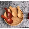 Spoons Flatware Kitchen, Dining Bar Home & Garden Drop Delivery 2021 Wooden Ice Scoop Mini Tea Wood Short Handle Wide Type Seasoning Fruit Sp