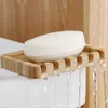 Eco-friendly Wooden Soap Dish Tray Holder Storage Soaps Rack Plate Box Container for Bath Shower Bathroom WH0303