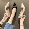 Vår Höst Brand Fashion Women Pumps High Heels Pekade Toe Shoes Ladies Slip-On Wedding Women Stiletto Pumps 6.5cm 210611