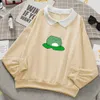 Kawaii Groda Sweatshirt Oversized Harajuku Pullover Hoodie med pocket Bomull Kvinnor Kpop Mode Kläder estetiska Söt Hoodies 211023