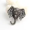 Pins, Brooches 1pc Elephant Brooch For Man Rhinestone Vintage Metal Gold Color Scarf Buckle Pin Up Womens Jewelry Vestidos