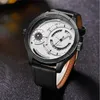 Relojes de pulsera 2021, reloj personalizado Oulm para hombre, relojes deportivos de oro rosa, calendario de dos zonas horarias, relojes grandes de cuarzo, relojes Masculinos