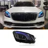 Bil LED-huvudlampa för BENZ S klass W222 DRL-strålkastare W223 S350 S400 Dynamisk sväng Signalvinkel Eye Headlamp 2013-2020