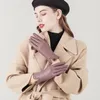 Cinq doigts gants mode femmes hiver peau de mouton femme véritable cuir chaud épaissir mitaines cyclisme en plein air conduite loisirs S2620