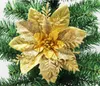 Искусственные цветы Poinsettia Рождественские цветочные головки для дома для отдыха