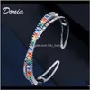 Braccialetti rigidi Drop Delivery 2021 Donia Designer di gioielli Colorato esagerato Rame Micro intarsiato Bracciale regolabile con zirconi Personalizzato G