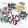 Hair Rubber Bands Jewelry Classic Plaid Scrunchies Women Elastic Tie Scrunchie Girls Headwear Loop Ponytail Holder Aessories Drop Delivery 2