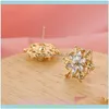 Stud JewelryStud Fashion Ladies Crystal Snow Flake Pendiente Bijoux Pendientes de astilla para mujeres Joyería de boda al por mayor1 Entrega de gota 2021