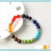 Charm Healing Reiki Prayer Natural Stone Bead Nce Yoga 7 Chakra Bracelets Inspirational Jewelry Drop Delivery 2021 Cvckh