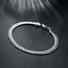 Orecchini Collana Bracciale in argento 925 Set 2 pezzi 6mm Uomo e donna Gioielleria moda catena regalo di nozze