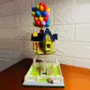 Ideeën Creatief Expert Street View Animatie Drijvende Ballon Huis Moc Baksteen Modulair Bouwblok Omhoog Film Model Speelgoed Geschenken H0917