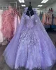 Dresses Floral Charro Quinceanera with Warp Off Shoulder Puffy Skirt Lace Embroidery Princess Sweety 16s Girls Masquerade Gowns 2021 Plus Size