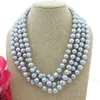 collier de perles d'eau douce grise