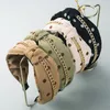 Korean Polka Dot Howknot Headband for Woman Vintage Gold Metal Chain Center Twisted Hairband Girls Party Hair Jewelry